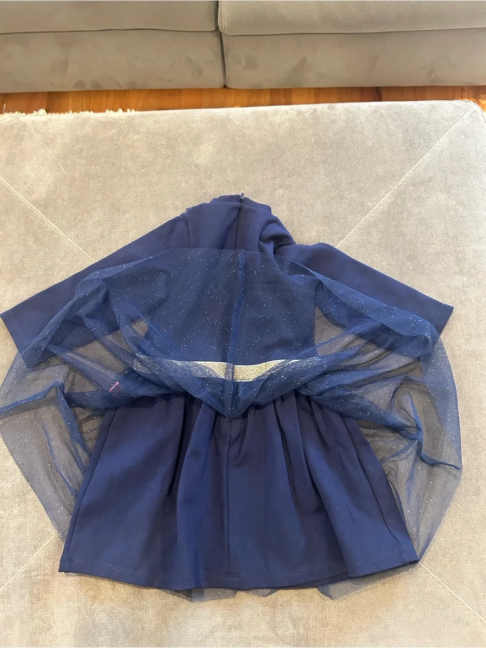 Billieblush Girls Navy Sparkle Tulle Dress with Gold Waistband Size 18 months